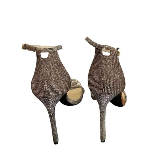 Stuart Weitzman Nudist Pyrite Nocturn Heels Silver Bronze 8.5 NEW - Picture 4 of 5